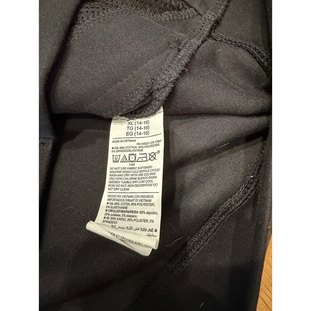 Old Navy Active Kids Boys Sleeveless Hoodie Black French Terry Pullover XL 14-16